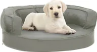 Legowiska dla psów - Vidaxl Legowisko dla psa 60x42 cm stylizowane na lniane szare 171295 - miniaturka - grafika 1