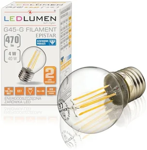 LEDlumen Żarówka LED COS CCD WW G45-G, E27, 4 W, barwa biała ciepła - Żarówki LED - miniaturka - grafika 6