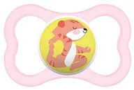 Smoczki uspokajające - MAM MAM Smoczek Air S235, powierzchnia nakładana z bardzo dużymi otworami do skóry wrażliwej, z silikonowym smoczkiem SkinSoftTM na 16+ miesięcy, różowy (2 sztuki) z automatycznym pudełkiem sterylizującym - miniaturka - grafika 1