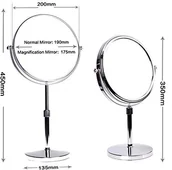 Lusterka do makijażu - HIMRY himry Designed lusterko/lusterko, 8 inch, obracany o 360 °. Regulacja wysokości. 2 lustra: normalne i 3 kieszeń  komora/5  /7  /10  krotnym powiększeniem, 19 cm , chromowane, kxd3114 KXD3114-10x - miniaturka - grafika 1