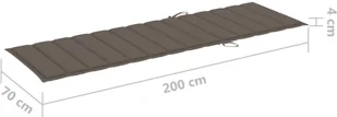 vidaXL Poduszka na leżak, kolor taupe, 200x70x4 cm, tkanina 314226 - Poduszki ogrodowe - miniaturka - grafika 6