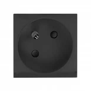 NOEN FR, gniazdo modułowe 45x45mm kątowe - 45° 1x2P+Z, typ E French, 16A 250V, czarne OR-GM-9010/B/FR45 - Listwy zasilające - miniaturka - grafika 2