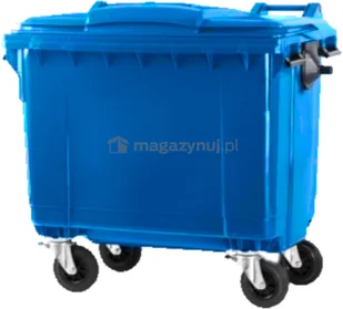 Pojemnik do segregacji odpadów na kółkach pojemność 1100 l (kolor niebieski) - Kosze na śmieci - miniaturka - grafika 3