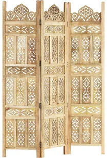 vidaXL Parawan 3-panelowy, ręcznie rzeźbiony, 120x165 cm, drewno mango vidaXL - Parawany - miniaturka - grafika 8