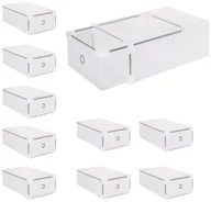 Pudła i pojemniki do przechowywania - Springos Pudełko na buty z szufladą 31x20,5x11 cm biały organizer zestaw 10 szt. 10x HA3000 - miniaturka - grafika 1