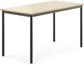 Meble do szkół i przedszkoli - AJ Produkty Stół BORS, 1400x700x760, laminat brzoza, antracyt - miniaturka - grafika 1