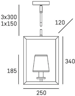 EVO LAMPA wisząca EVO P01007WH metalowa OPRAWA ramka ZWIS abażurowy biały EVO P01007WH - Lampy sufitowe - miniaturka - grafika 5