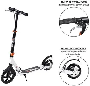 Nils Extreme HA230T WHITE/BLACK PU 230/200MM HULAJNOGA - Hulajnogi - miniaturka - grafika 8