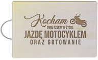 Deski do krojenia - Kocham dwie rzeczy w życiu: jazdę motocyklem oraz gotowanie - drewniana deska z grawerem 6227 - miniaturka - grafika 1