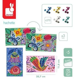 Janod Zestaw kreatywny Urokliwe cekiny Cudowny ogród 5+, solution-bc-7142-0 - Zabawki kreatywne - miniaturka - grafika 2