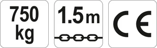 Yato WCIĄGNIK ŁAŃCUCHOWY - DŹWIGNIOWY 0,75 T WYSOKOŚĆ PODNOSZENIA 1,5 M YT-58962 YATO YT-58962 - Podnośniki - miniaturka - grafika 4