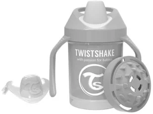 Twistshake Twistshake, Kubek niekapek z uchwytami i mikserem do owoców, Szary, 230 ml - Kubki dla dzieci - miniaturka - grafika 7
