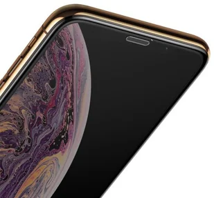 Baseus Baseus SGAPIPH65-WA01 Szkło ochronne hartowane na cały ekran z metalową osłoną na głośnik 9H do iPhone XS Max / czarne SGAPIPH65-WA01 - Szkła hartowane na telefon - miniaturka - grafika 7