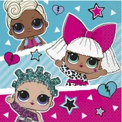 Urodziny dziecka - Unique Serwetki LOL Surprise - 33 cm - 16 szt. U20902 - miniaturka - grafika 1