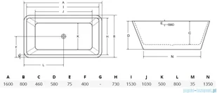 Besco Evita wanna 160x80cm wolnostojąca z syfonem #WAS-160-E | - Wanny - miniaturka - grafika 2