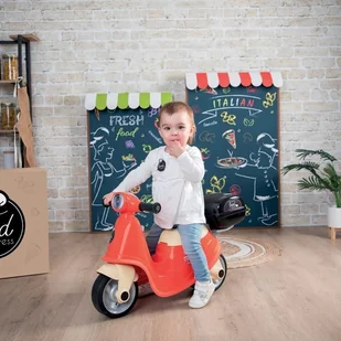 Smoby Lumarko Skuter Retro Z Bagażnikiem Dostawca Jedzenia 721007 Lek - Jeździki dla dzieci - miniaturka - grafika 7