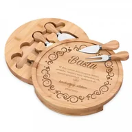 Deski do krojenia - Murrano Deska drewniana do sera zestaw akcesoria grawer dla niej na imieniny DSK-SER2-042 - miniaturka - grafika 1