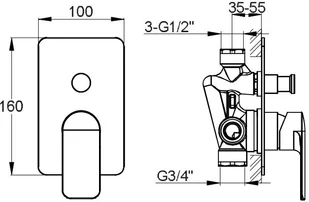 Kohlman Texen zestaw prysznicowy z deszczownicą 40 cm chrom QW210TR40 | - Zestawy prysznicowe - miniaturka - grafika 2