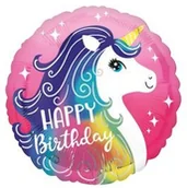 Urodziny dziecka - Amscan Balon foliowy Jednorożec Happy Birthday 45 cm 1 szt 3962801 - miniaturka - grafika 1