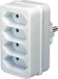 Brennenstuhl Adapter wtyczka Euro 4-krotnie Biały, 1508040 biały 1508040 - Przedłużacze i rozgałęźniki - miniaturka - grafika 2