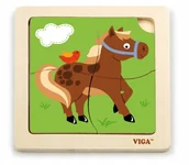 Układanki dla dzieci - Viga 51312 Puzzle na podkładce - Konik - miniaturka - grafika 1