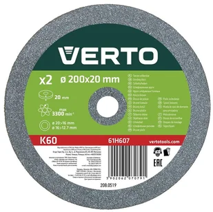 Verto Tarcze szlifierskie 61H607 200 x 20 x 20 mm 2 sztuki) - Tarcze do pił - miniaturka - grafika 2