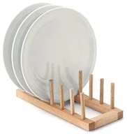 Pozostałe akcesoria kuchenne - Continenta stojak na talerze na 6 talerz, talerz, talerz do odkładania, regał z drzewa kauczukowego, rozmiar: 30 x 12 x 9 cm (bez talerza) 3021 - miniaturka - grafika 1