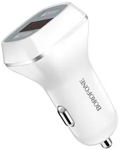 BOROFONE Borofone ładowarka samochodowa 2xUSB z wyświetlaczem LCD biały BFO-BZ3-W - Ładowarki samochodowe - miniaturka - grafika 2