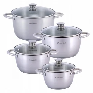 Kamille Zestaw komplet garnków ze stali nierdzewnej 8el. 4904 - Zestawy garnków i patelni - miniaturka - grafika 5