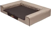 Legowiska dla psów - Hobbydog L R1 VICTORIA BEŻ Z BRĄZOWYM MATERACEM - miniaturka - grafika 1
