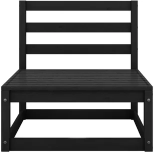 vidaXL 2-osobowa sofa ogrodowa, czarna, lite drewno sosnowe - Ławki ogrodowe - miniaturka - grafika 5