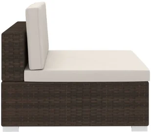 vidaXL 3-częściowa sofa do ogrodu, z poduszkami, polirattan, brązowa - Meble ogrodowe - miniaturka - grafika 8