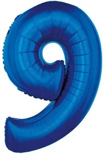 GODAN Balon foliowy "9" niebieski 85cm - Balony i akcesoria - miniaturka - grafika 2