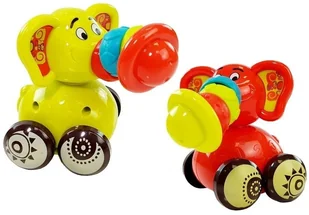 Import LEANToys Zwierzęta na kółkach Żyrafa Czerwona Słoń Żółty 5154 - Zabawki interaktywne dla dzieci - miniaturka - grafika 3