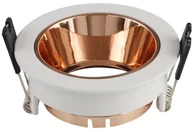 Oprawy, klosze i abażury - v-tac Oprawa Oczko V-TAC GU10 Wpuszczana Biały/Złoty Mosiądz Okrągła VT-872 - miniaturka - grafika 1