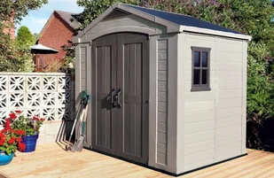 Keter Domek narzędziowy Factor, kremowy, 256,5x182x243 cm - Altany ogrodowe - miniaturka - grafika 7