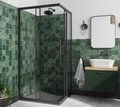 Kabiny prysznicowe - BESCO Besco MODERN BLACK Kabina kwadratowa 90x90 Czarna MKB-90-190-C - miniaturka - grafika 1