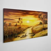 Obrazy i zdjęcia - PL Coloray Obraz Canvas Krajobraz Drzewa Rzeka Żółty 100x50cm - miniaturka - grafika 1