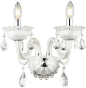 Lampy ścienne - Globo Lighting Kinkiet LAMPA ścienna TEEJAY 64118-2W świecznikowa OPRAWA pałacowa z kryształkami maria teresa biała 64118-2W - miniaturka - grafika 1