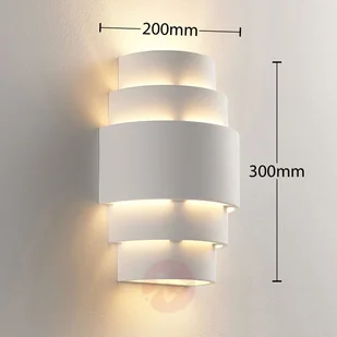Lindby Zaprojektuj kinkiet gipsowy z włącznikiem ściemniacza i 1 x E14 - Marit - Lampy ścienne - miniaturka - grafika 4