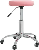 Krzesła i taborety kosmetyczne - vidaXL Stołek do masażu obity aksamitem różowy 3085659 - miniaturka - grafika 1