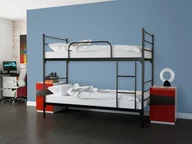 Łóżka - EMWOmeble ŁÓŻKO METALOWE PIĘTROWE ROZKŁADANE 80X200 - BOSTON - Z MATERACEM I POKROWCEM 4093 - miniaturka - grafika 1