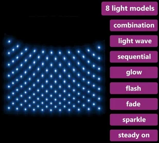 vidaXL Siatka lampek, niebieskie światło, 3x3 m, 306 LED 328780 - Lampy ogrodowe - miniaturka - grafika 4