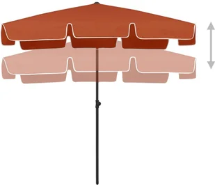 vidaXL Parasol plażowy, terakota, 200x125 cm 314732 - Parasole ogrodowe - miniaturka - grafika 5