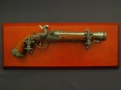 Repliki - broń - Denix SA REPLIKA WŁOSKI PISTOLET SKAŁKOWY NA TABLO MODEL 1104G+TM+11G 1104G+TM+11G - miniaturka - grafika 1