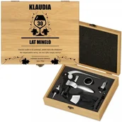 Gadżety dla niej i dla niego - Murrano Personalizowany Zestaw Akcesoriów Do Wina Deluxe Kieliszek Toast ZDW3-025 - miniaturka - grafika 1