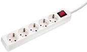 Przedłużacze i rozgałęźniki - As-Schwabe Listwa zasilająca 5 gniazdek z wyłącznikiem i zabezpieczeniem przed dziećmi, kabel 1,4 m, H05VV-F 3G1,5, IP20, do pomieszczeń 35011 - miniaturka - grafika 1