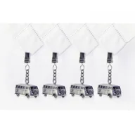 Dekoracja stołu - BRISA Zestaw obciążników 5x8x2,3 cm BRISA VW srebrne BR-BUTW01 - miniaturka - grafika 1