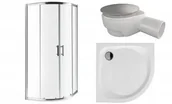 Kabiny prysznicowe - Novoterm Kabina natryskowa Mont Blanc 80x80 x185cm,szkło 8mm+brodzik 80x80x15 ALAN +syfon MontBlanc80+ALAN80+5907726092355 - miniaturka - grafika 1