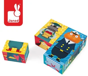 Janod Duże klocki Psy i koty 6 elementów Kubkid, - Klocki - miniaturka - grafika 6